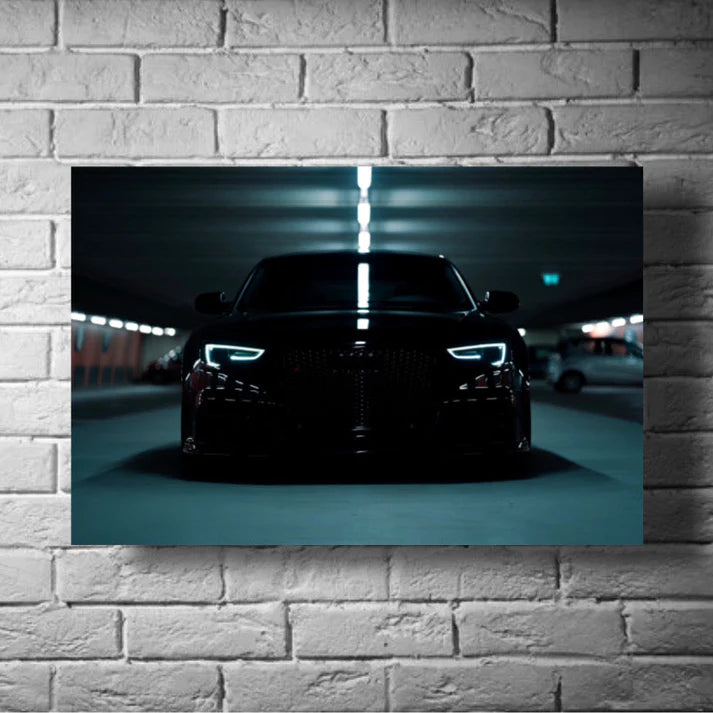 GearXpress poster celebrating the Audi RS "RennSport" legacy, displayed as performance car wall art