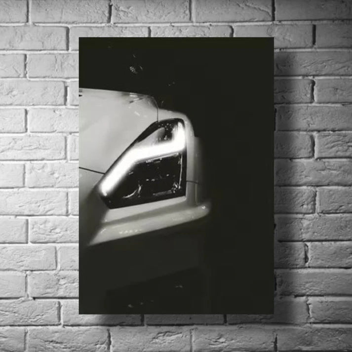 Poster of the modern Nissan GTR R35 "Godzilla", displayed as Japanese supercar wall art