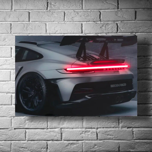 GearXpress poster of the Porsche 911 GT3RS, celebrating its motorsport engineering and design