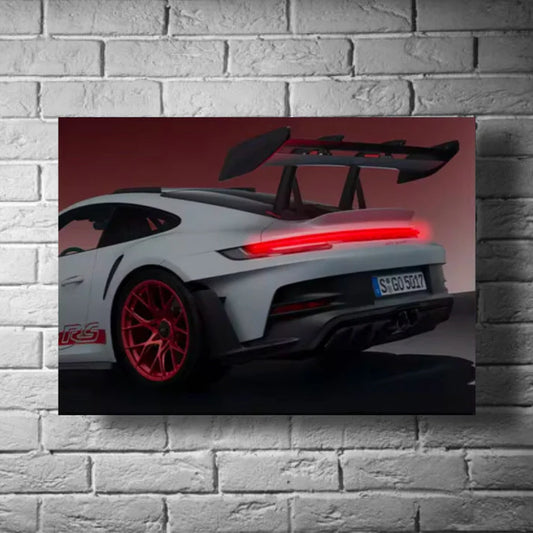 GearXpress poster of the Porsche 911 GT3RS, displayed as Rennsport track car wall art