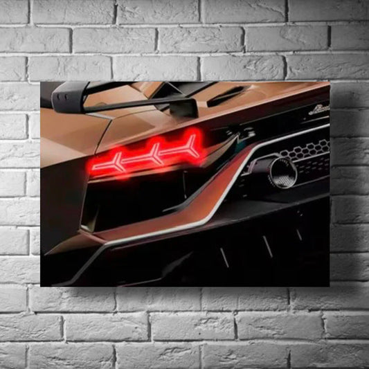 GearXpress poster of the iconic Lamborghini Aventador, displayed as V12 supercar wall art
