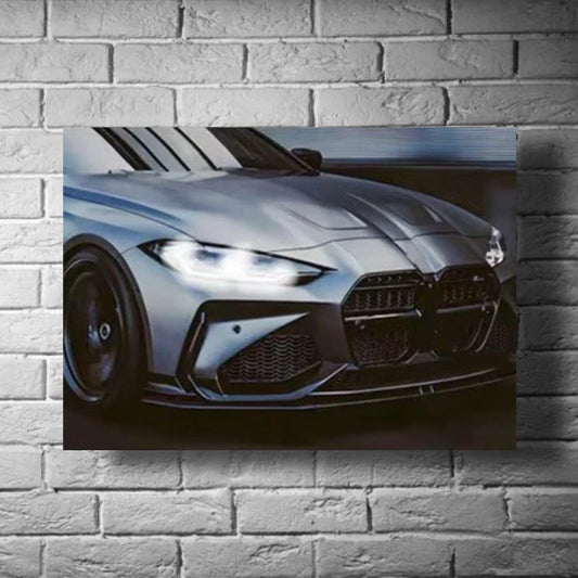 GearXpress poster of the modern BMW M3 G80, displayed as performance sedan wall art.
