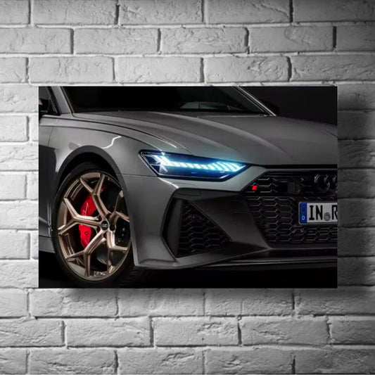 GearXpress poster of the powerful Audi RS7, displayed as performance sportback wall art